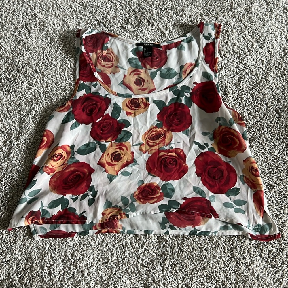 Rose Crop Tank Top